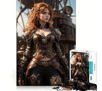 Steam Punk Pirate Soars 1000 Piece Jigsaw Puzzles for Adults Teenagers Memory Upgrade Light Relax Sharp Cut Lovely Gift 38x26cm