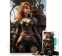 Steam Punk Pirate Soars Jigsaw Puzzle for Teenagers 1000 Pieces Mental Logic Toy Stress Release Firm Cut Santa Wish Gift 50x75cm