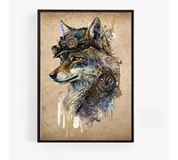 Steam punk steampunk fox Print Picture Poster hipster dapper vinatge style A4 UNFRAMED wall art Home decor Decorating gift