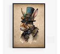 Steam punk steampunk rabbit Print Picture Poster hipster dapper vinatge style A4 UNFRAMED wall art Home decor Decorating gift
