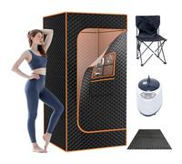 Steam Sauna 1200W/3L, Remote/Timer, Chair+Mat, Deep Sweat+Relax 90×90×180cm