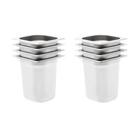Steam Table Pan GN 1/6 Silver Stainless Steel 176x162x200mm Stackable 3.4L 8pcs
