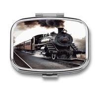 Steam Train(1) Cute Travel Pill Organizer Compact and Portable Pill Box,Pill Case for Travel Essentials for Pocket Purse