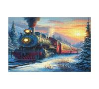 Steam Train 1000 Piece Jigsaw Puzzle for Adults Magical Jigsaw Weekend Parent Activity After Work Stress Relief Vibrant Artwork Home Wall 1000 PCS