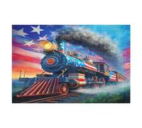 Steam Train 1000 Piece Jigsaw Puzzle for Adults Magical Jigsaw Weekend Parent Activity After Work Stress Relief Vibrant Artwork Home Wall 1000 PCS
