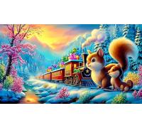 steam-train 1000 Piece Jigsaw Puzzles 100% Recycled Cardboard Challenging Puzzle Games 38x26cm/1000pcs