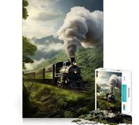 Steam Train 1000 Piece Jigsaw Puzzles for Adults Jigsaw Think Toy Calm Relax Clean Cut Wall Art Decor 50x75cm