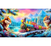 steam-train 1000 Piece Jigsaw Puzzles for Age 12 Years Kids Classic Educational Games 38x52cm/1000pcs