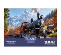 Steam Train 1000 Piece Jigsaw Puzzles Handwork Challenging Adults Age 12 Years Up - Challenge Edition Hard Puzzle for 70x50cm/1000pcs Family Decorations