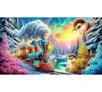 steam-train 1000 Piece Recycled Paper Jigsaw Puzzle Fun Present & Activity for Home Challenging Puzzles Great Gift Idea for Adults 38x52cm/1000pcs