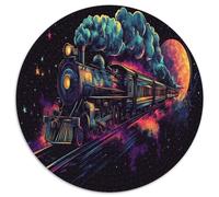 Steam Train 1000 Piece Round Puzzles for Kids And Adults Gift for Family Colorful for And Home Decor Creative for Teenagers And Adults 1000pcs (67.5x67.5cm)