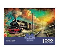 Steam Train 1000 Pieces for Adults: Steam Train Tracks Fun And Challenging Family Game Great Gift 70x50cm/1000pcs