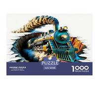 Steam Train 1000 Pieces Jigsaw Puzzle Train Emerging Dynamically from A Dark Tunnel for The Whole Family Fun And Challenging 52x38cm/1000pcs