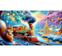 steam-train 1000 Pieces Jigsaw Puzzles Recycled Paper Fun and Challenging Family Game Puzzle Game Great Gift Idea 38x26cm/1000pcs