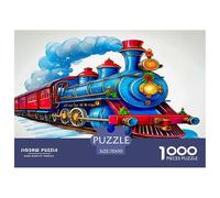 Steam Train 1000 Pieces Puzzle Game - Classic Steam Train Bright Colors Dynamic Vivid The Whole Family Fun And Challenging Activity for Home Decompression70x50cm/1000pcs