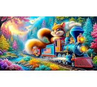 steam-train 1000Pc Jigsaw Puzzles for Adults and Kids Age 12 Years + Impossible Hard Difficult Great Gift Idea 38x26cm/1000pcs