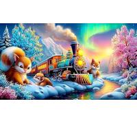 steam-train 1000Pc Jigsaw Puzzles for Family Challenging & Brainteasing 38x52cm/1000pcs