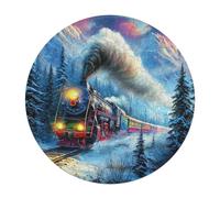 Steam Train 120 Piece Circular Jigsaw Puzzle Magical Animal Shape All Ages Suitable Stress Relief Puzzle Educational Learning Through Play Home Decor 120 PCS