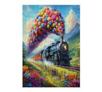 Steam Train 300 Piece Jigsaw Puzzle for Adults Teens Magical Jigsaw Post Exam Relaxation Challenging Design Great Gift for Students Stress Reliever 300 PCS