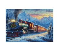Steam Train 300 Pieces Set Classic Jigsaw Puzzle Magical Teen Fans 14-18 Yrs Logic Skill Leisure Adventure Valentines Gift Smooth Wooden Cardboard 300 PCS