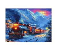 Steam Train 500 Pieces Set Classic Jigsaw Puzzle Magical Couple Puzzle Partners Mind Relaxation Wall Decor Easter New Year Recycled Cardboard Material 500 PCS