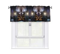 Steam Train 54x18 Inch Window Valance, Polyester Blackout Curtain Valance,Printed Tier For Kitchen,Bathroom, Studio, Decorative Window Top Treatment