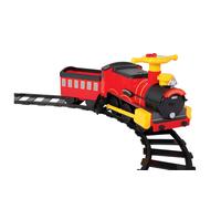 Steam Train 6 Volt with 4 x Straight and 4 x Curved Track Packs Rollplay Red One Size