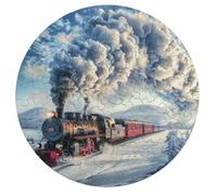 Steam Train 68 Piece Circular Puzzle Animal Shape Learning Puzzle for All Ages Creative Brainteaser Gift Home Decor Relaxing Activity Challenging 68 PCS