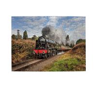Steam Train Adults 500 Pieces Puzzles-Jigsaw Wooden Puzzle for Adults Elderly