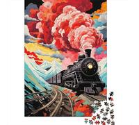 Steam Train Adventure-1 Adult 1000-Piece Jigsaw Puzzle, 38x26cm/1000pcs; for Progress Whenever Time Allows; Clean White Cardboard for Sorting