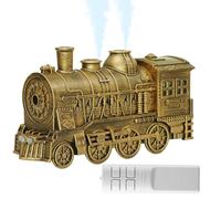 Steam Train Air Humidifier 24x8.3x13.8 Cm Bronze-coloured ABS 300ml Remote Control Cool Mist Quiet Aromatherapy Train Diffuser 8W Steam Trains Desk Room Diffuser For Bedroom, Nursery, Indoor Plants