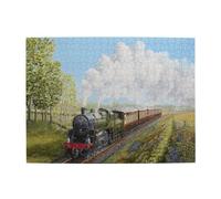 Steam Train And Railway,500 Pieces Puzzles for Adults-Wooden Jigsaw Puzzle for Adults Elderly