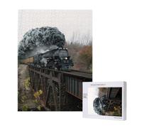 Steam Train And Railway,500 Pieces Wooden Jigsaw Family Game Jigsaw Puzzles for Adults Teens