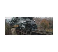Steam Train And Railway,Mouse Pad Large Desk Pad Computer Keyboard Mouse Mat With Non Slip Rubber Base 30 x 80 cm