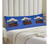 Steam Train Body Pillow Cover with Hidden Zipper 20x54 Full Long Pillowcase for Couch Sofa Decor Breathable Bed Shams Boho Oversized Lumbar Pillow Covers for All Seasons