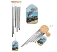 Steam Train by The Sea Wind Chimes for Outside Memorial Wind Chime (20.5') Large Outdoor Deep Tone Windchime Unique Aluminum Windchimes for Garden Hanging Decor, Sympathy Gifts