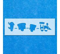 Steam Train C Carriage Stencil: Mylar Airbrush Wall Art Painting Crafts | DIY-A5 Stencil - Design Size (170 x 39 mm)