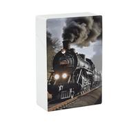 Steam Train Cigarette Case, Plastic Waterproof Shockproof, Airtight Push Open Cigarette Box, Capacity King Size Cigarette Holder, Portable Cigarette Container for Outdoor Travel Camping Office