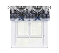 Steam Train Clouds 54x18 Inch Window Valance, Polyester Blackout Curtain Valance,Printed Tier For Kitchen,Bathroom, Studio, Decorative Window Top Treatment