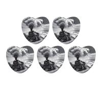Steam Train Clouds Car Air Freshener Hanging Incense Chips 5 Pack Automotive Scented Hanging Sheets for Car Home Auto Interior Decor Love Form,white-style