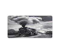 Steam Train Clouds Desk Mat Exquisite Large Mouse Mat Non-Slip Mouse Pad Waterproof Desk Blotter Pad Rubber Base Mousepad for Computer Keyboard Home Office Accessories 24x12in