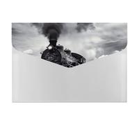 Steam Train Clouds Folders, Expanding File Folder with 6 Pocket Compartments, Portable Paper Document Organizer for Bills Receipts Certificates