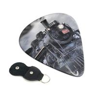 Steam Train Clouds Guitar Picks, 6 Pcs Guitar Plectrums double-sided printing, suitable for acoustic, electric and bass guitars, including 0.46 mm 0.71 mm 0.96 mm