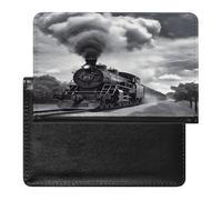 Steam Train Clouds Passport Holder Cover Passport Cover Protector Essentials with Credit Card Slots Slim Travel Wallet Covers Documents Organizer Protector for Man&Women