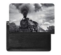 Steam Train Clouds Passport Holder Passport Cover Protector Essentials with Credit Card Slots for Women Men
