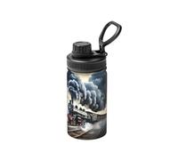 Steam Train Clouds Print 12 Oz Insulated Double Walled Stainless Steel Metal Water Bottle for Cold Hot Drink