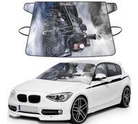 Steam Train Clouds Print Automotive Windshield Frost Cover Protector For Winter Use, Ice Snow Protector Covers For Car