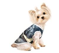 Steam Train Clouds Print Dog Lightweight Shirt,Summer Cool Breathable Dog t Shirts,Pet Sleeveless Stretchy Clothes