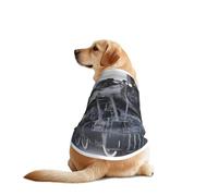 Steam Train Clouds Print Dog Outfit Sleeveles, Funny Pet Dog Clothes Machine Washable Shirt Vest For Medium Large Dogs
