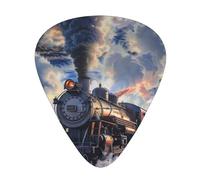 Steam Train Clouds Printed Custom 12 Pieces Guitar Pick In A Box,The Pick Makes Sound Clear, Ukulele, Electric Bass (0.46 0.71 0.96mm)